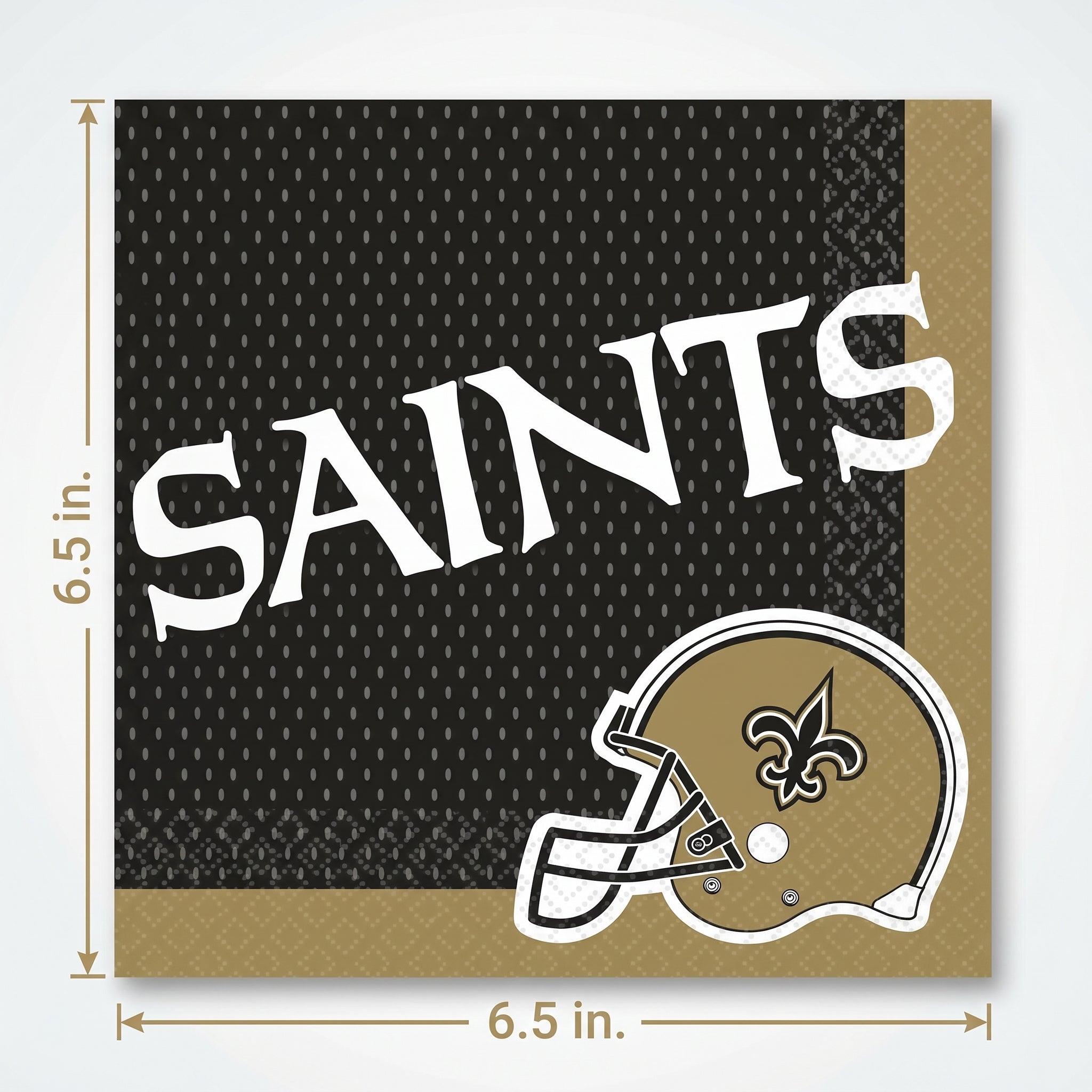 New Orleans Saints Lunch Napkins - NFL Party Supplies with Team Helmet Design, 6.5 In Paper Napkins for Tailgates, Game Day, Birthdays