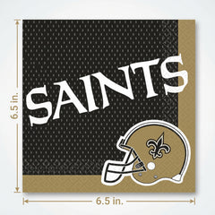 New Orleans Saints Lunch Napkins - NFL Party Supplies with Team Helmet Design, 6.5 In Paper Napkins for Tailgates, Game Day, Birthdays