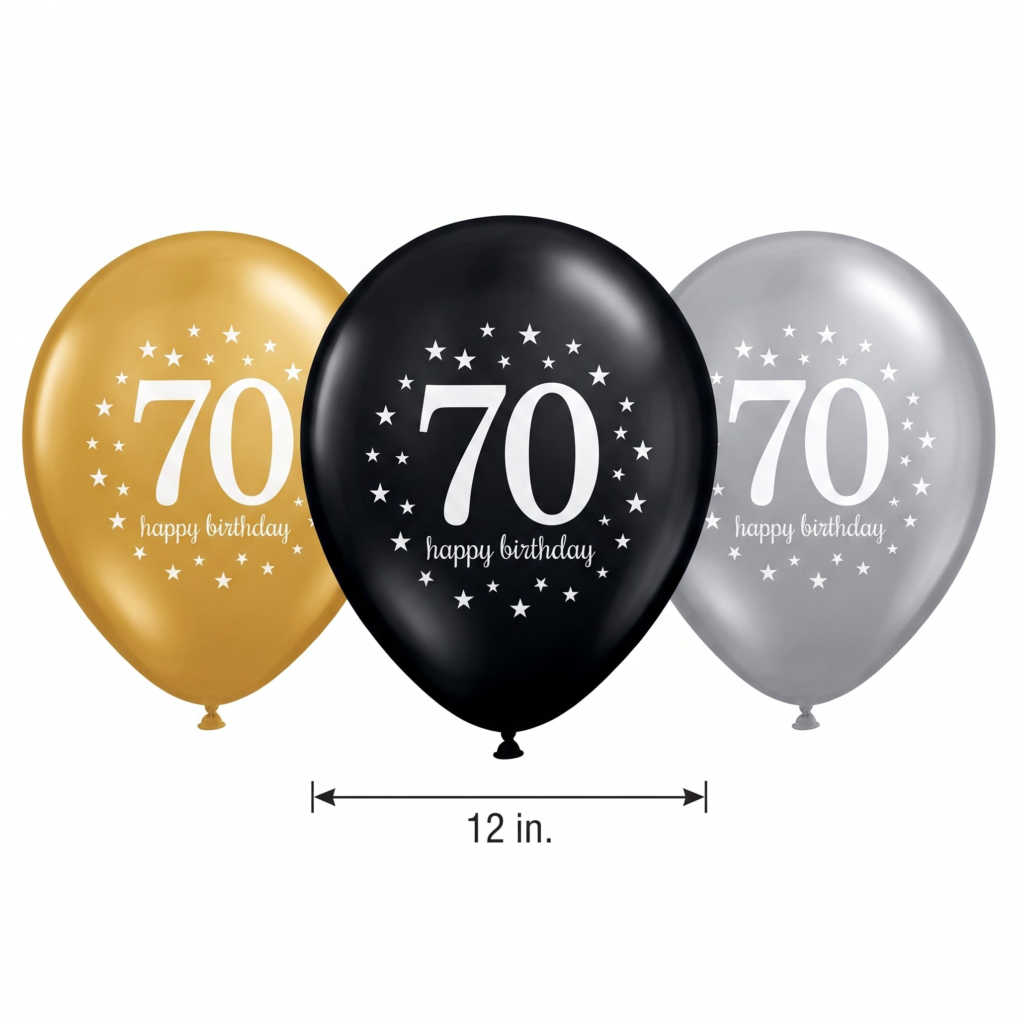 Sparkling Celebration 70th Birthday Latex Balloons