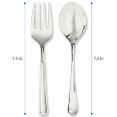 Elegant Silver Serving Spoon and Fork Set