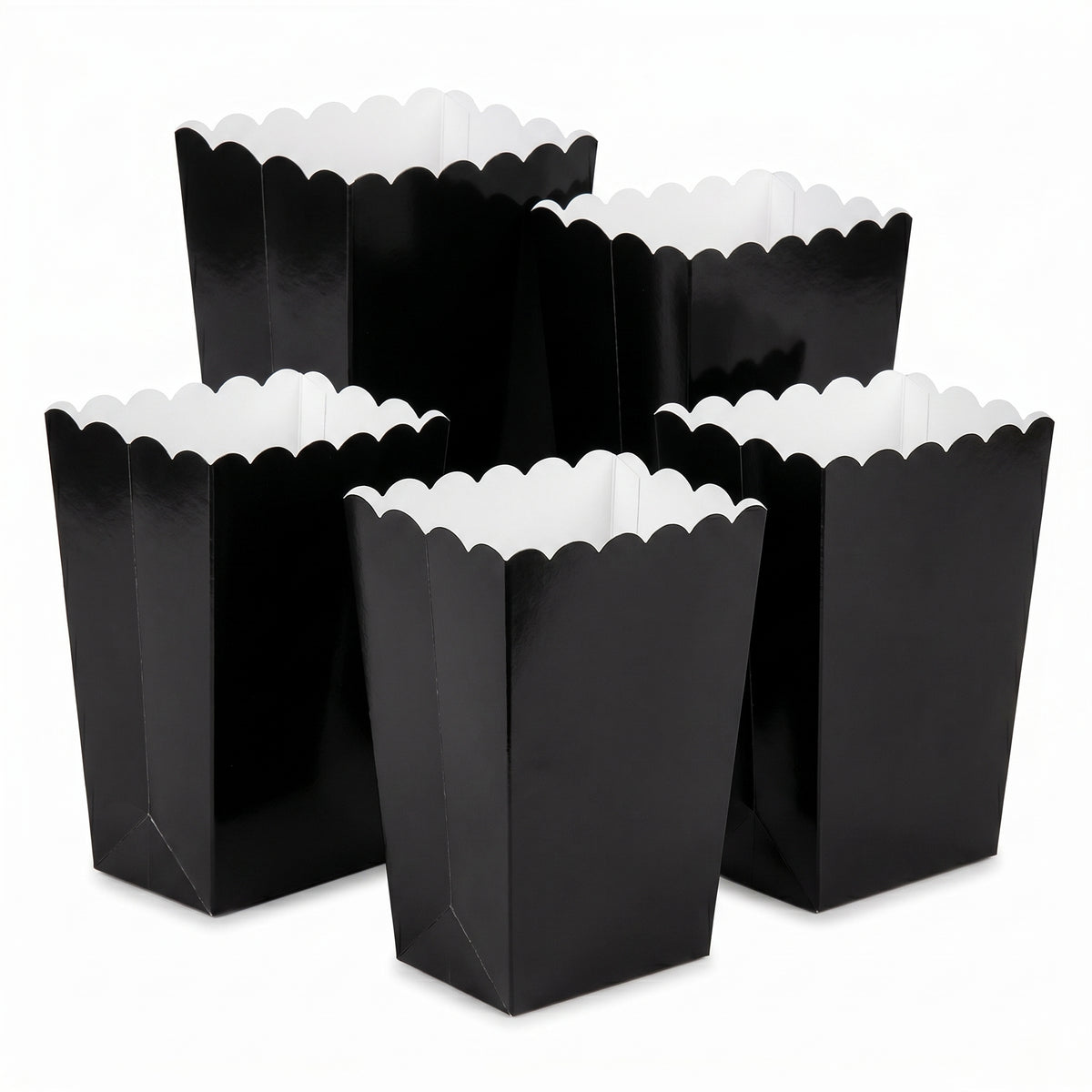 Mini Black Popcorn Treat Boxes, Pack of 5