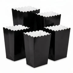 Mini Black Popcorn Treat Boxes, Pack of 5