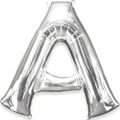 Silver Letter "A" Foil Balloon - Metallic Mylar Decoration