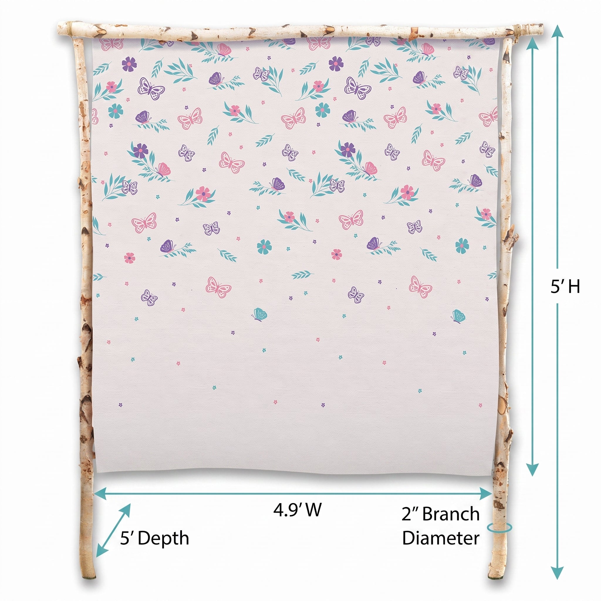 Butterfly Flutter Canvas Backdrop for Weddings and Parties