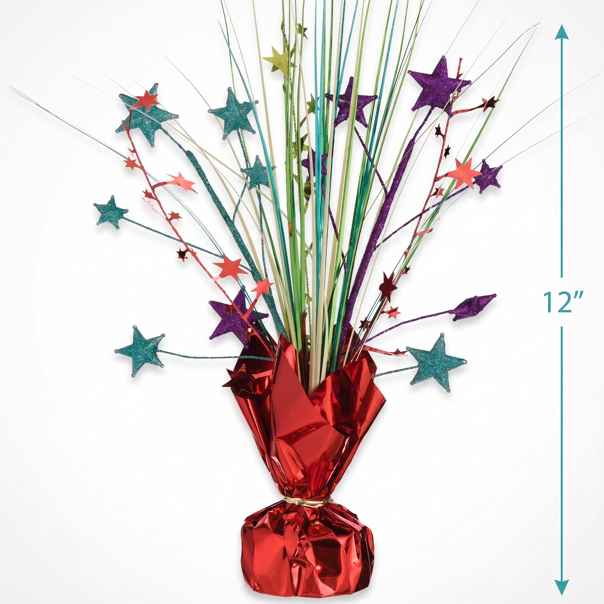 Vibrant 12" Rainbow Foil Spray Centerpiece
