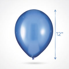 Luxaire Premium 12" Royal Blue Metallic Latex Balloons, 25 ct