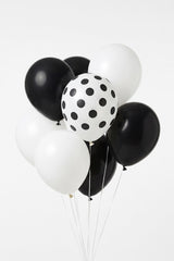 Celebrate in Style: 15-Pack White & Black Latex Balloons for Graduation