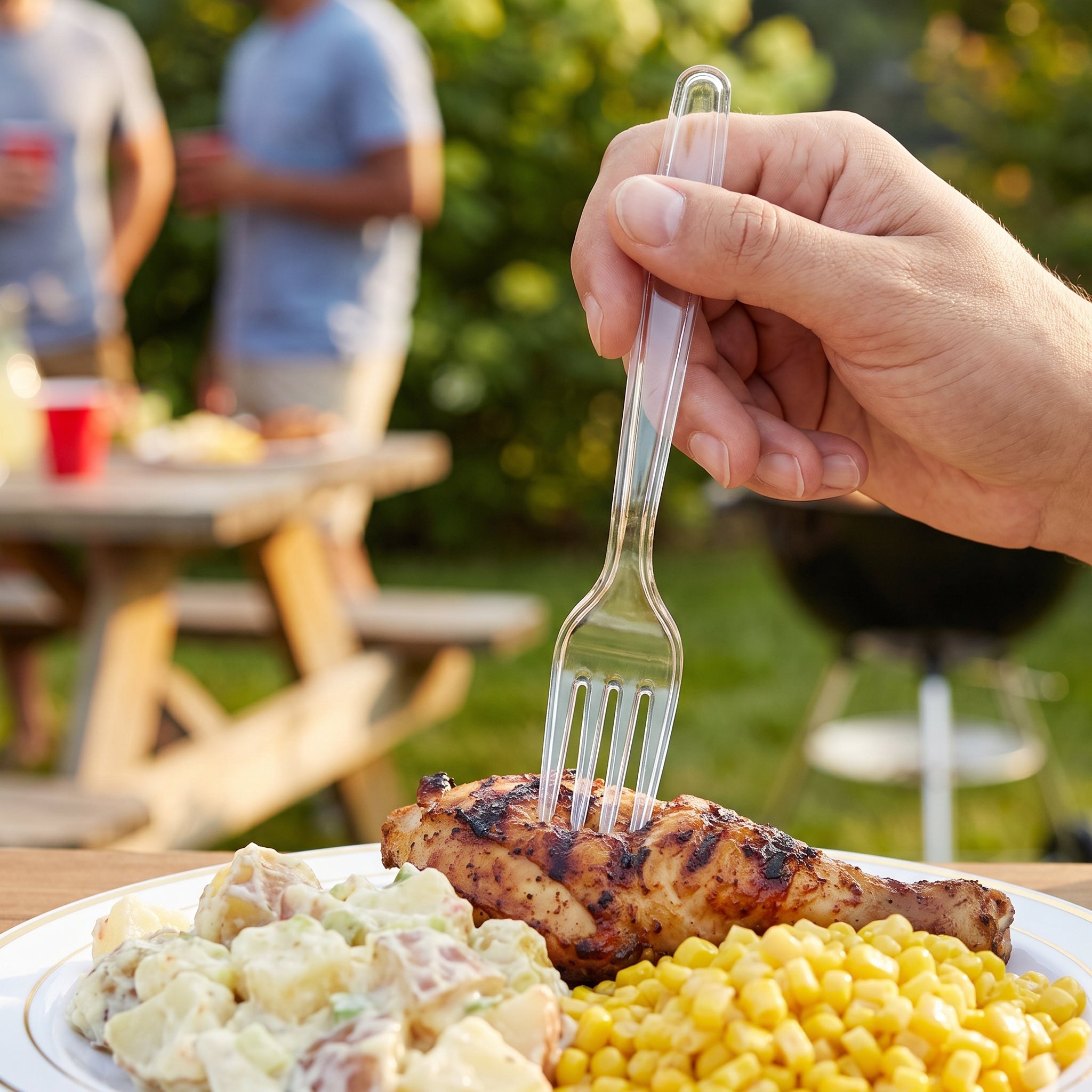 Premium Clear Plastic Forks - Extra Heavy Weight - 7.5 in.