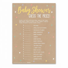 Guess the Price Baby Shower Game - 24 Fun Cards