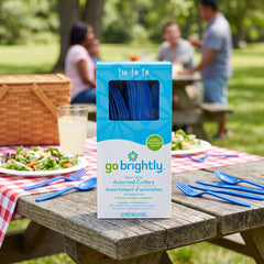 Royal Blue Plastic Cutlery Set - 32 Pieces - 7.5 in.