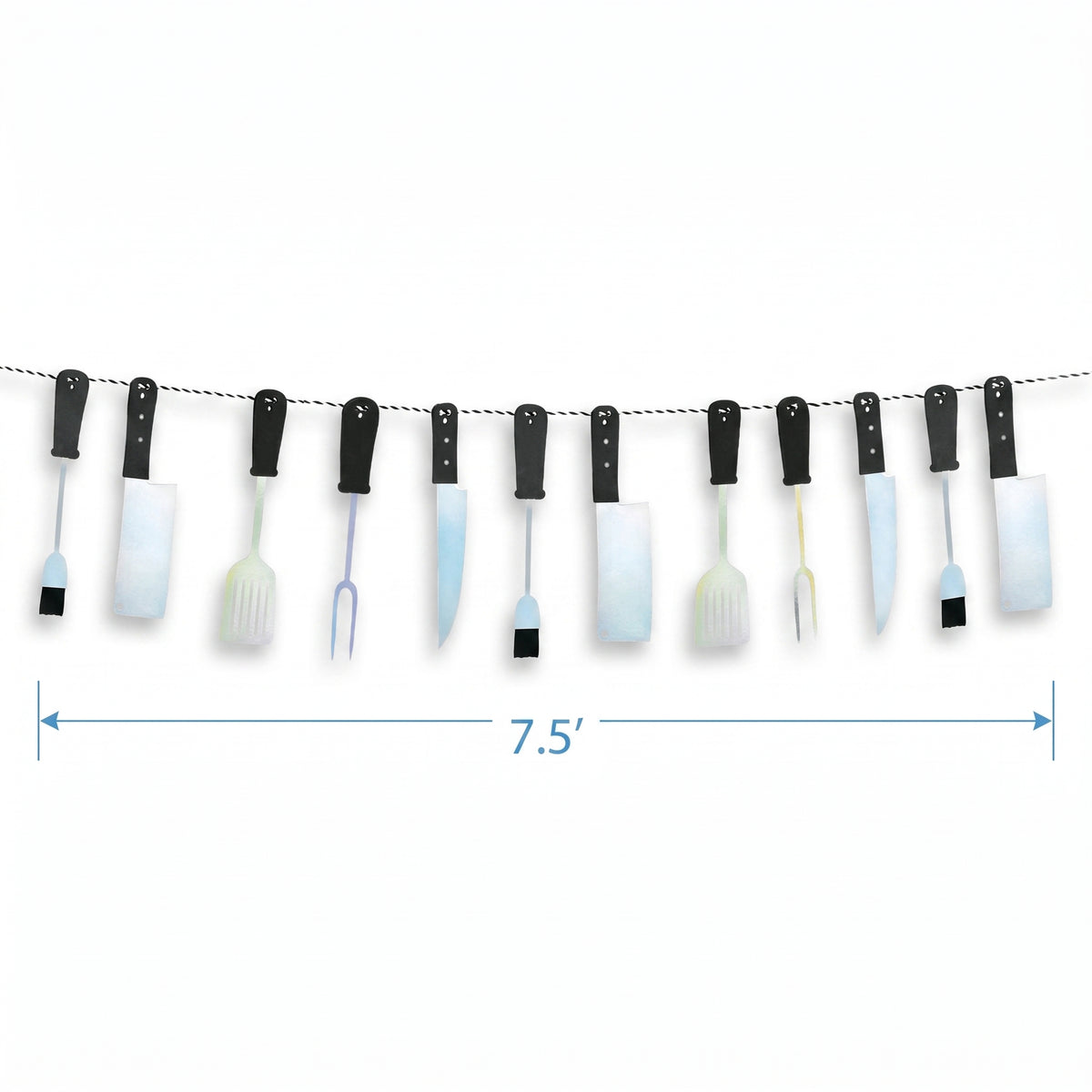 Summer BBQ Utensil Hanging Banner, 7.5 ft