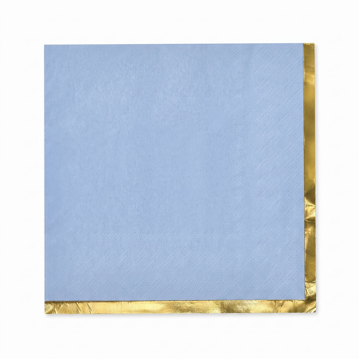 Elegant Blue Beverage Napkins with Gold Foil Accent - 5 In. X 5 In.
