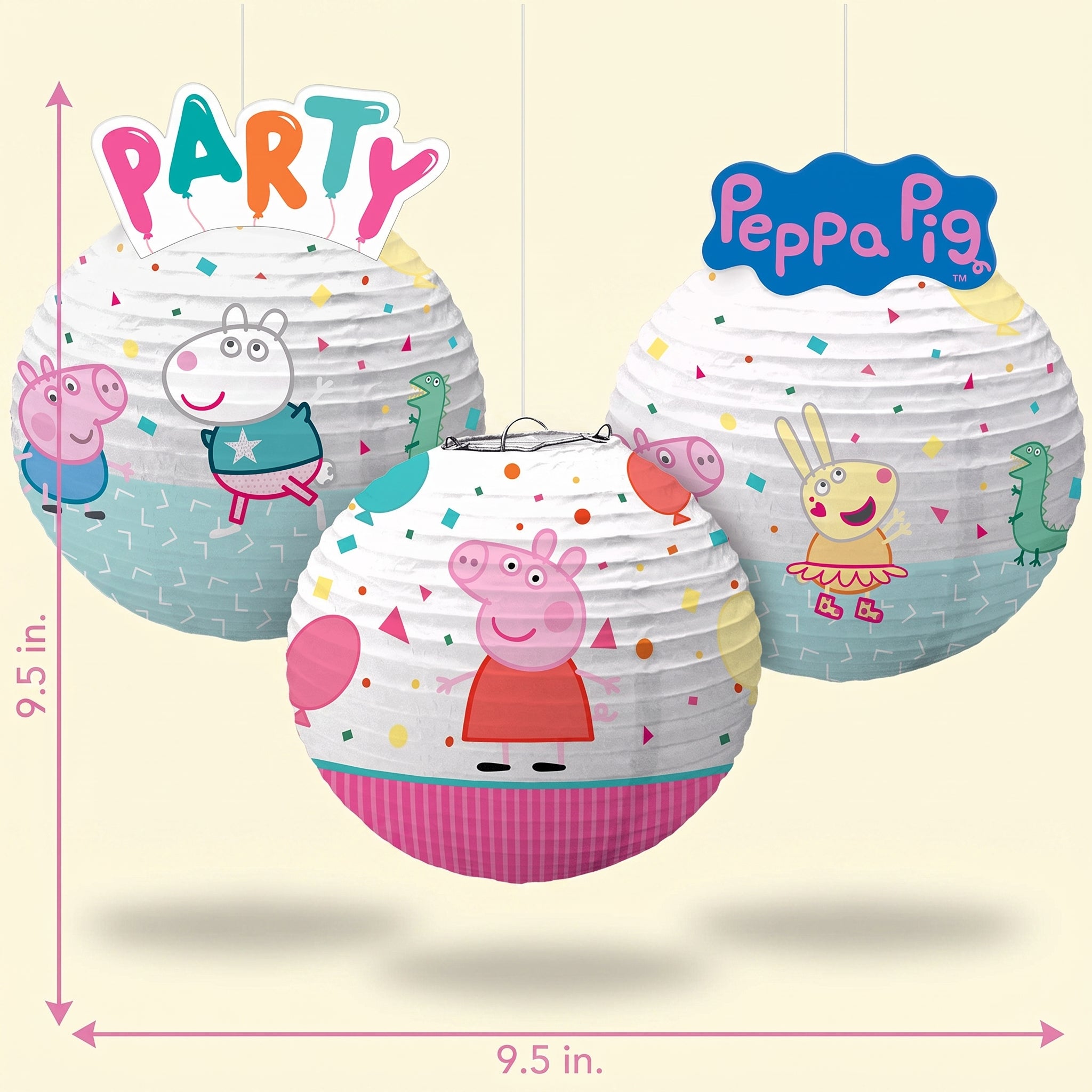 Peppa Pig Paper Lanterns for Kids' Birthday Parties
