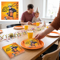 Naruto Anime Lunch Napkins - 6.5 In. x 6.5 In. - 16 Pack for Birthday Parties