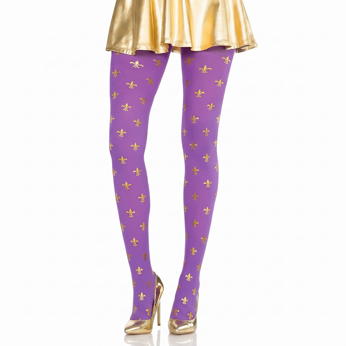 Mardi Gras Fleur De Lis Tights
