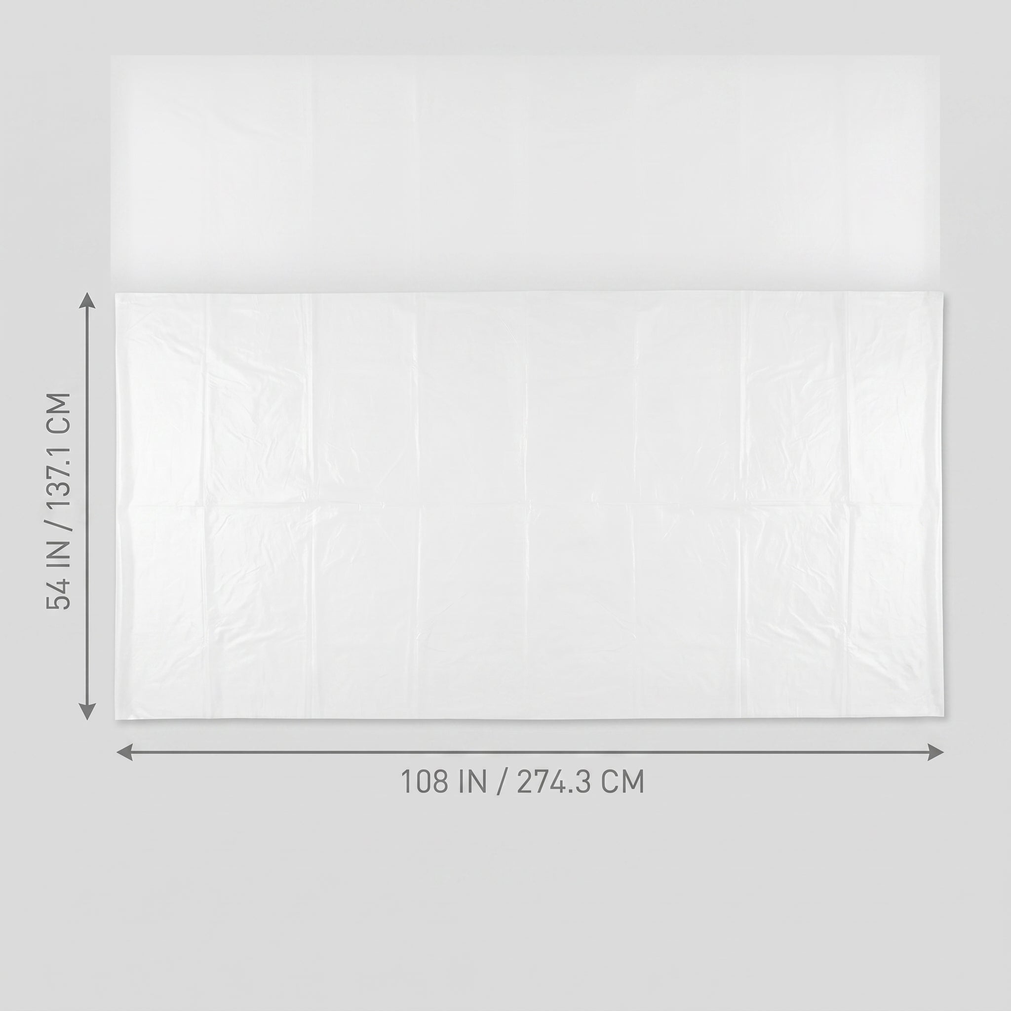 White Plastic Rectangular Table Cover - 54" x 108"