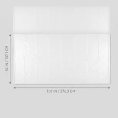 White Plastic Rectangular Table Cover - 54" x 108"