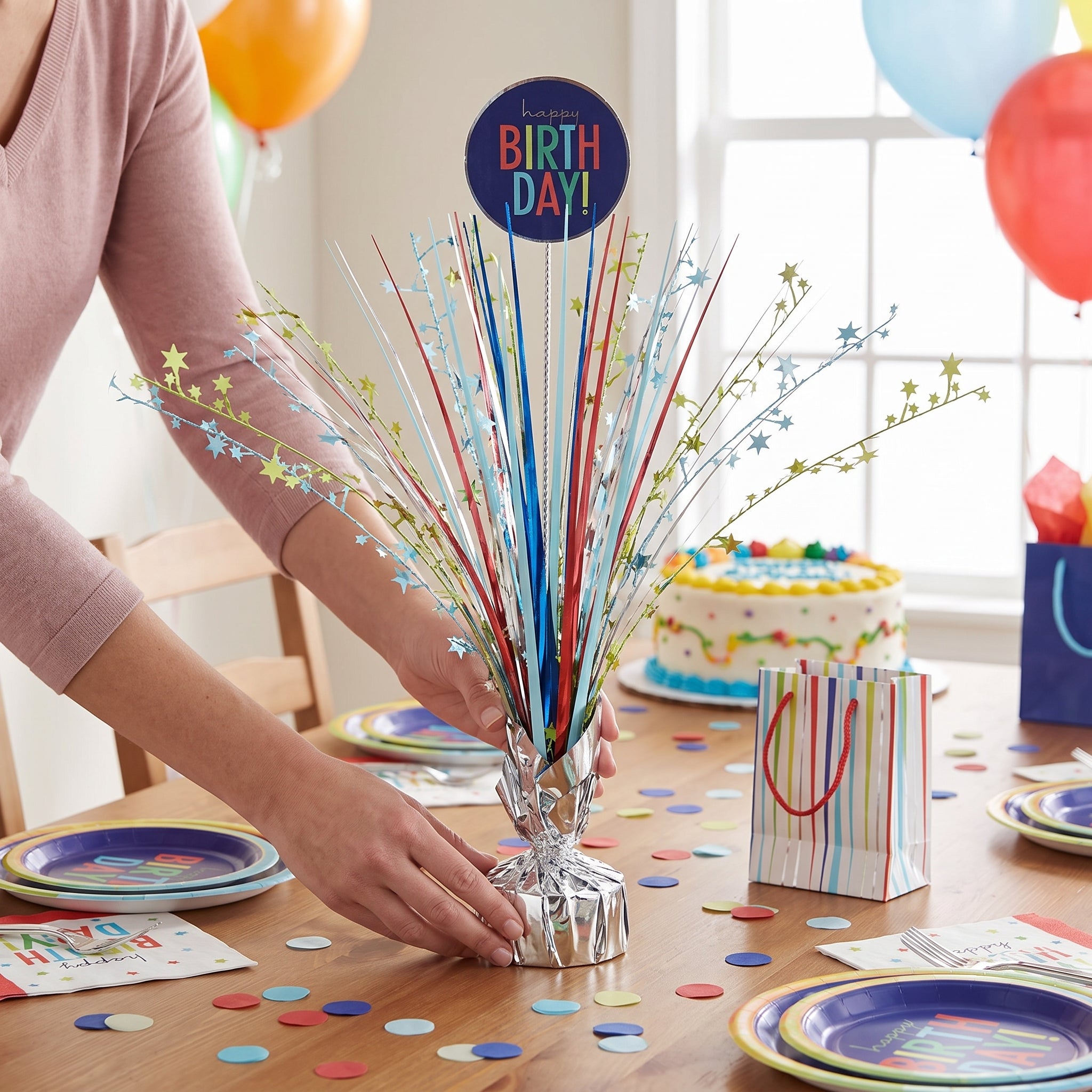 Modern Birthday Spray Centerpiece