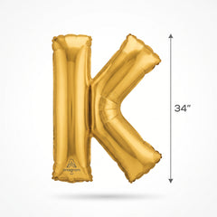Gold Letter K Foil Super Shape Balloon