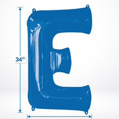 Royal Blue Foil Letter E Balloon