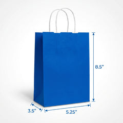 Bright Royal Blue Kraft Gift Bags, 10-Pack