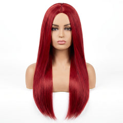 Blood Red Halloween Wig - Long and Straight Costume Accessory