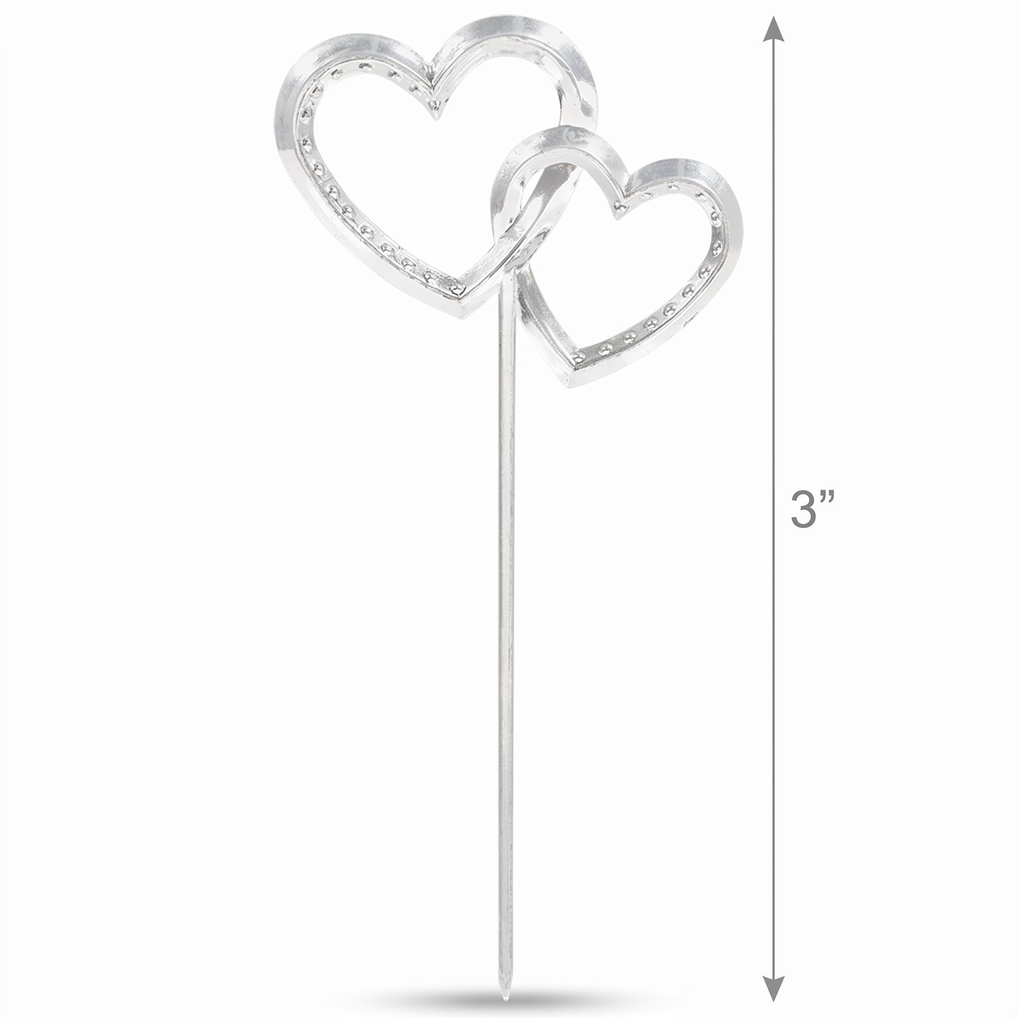 Electroplated Heart Cake Picks for Weddings