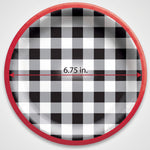 Summer BBQ Black Gingham Round Paper Plates, 6.75-Inch, 20-Count - 6.75 in.