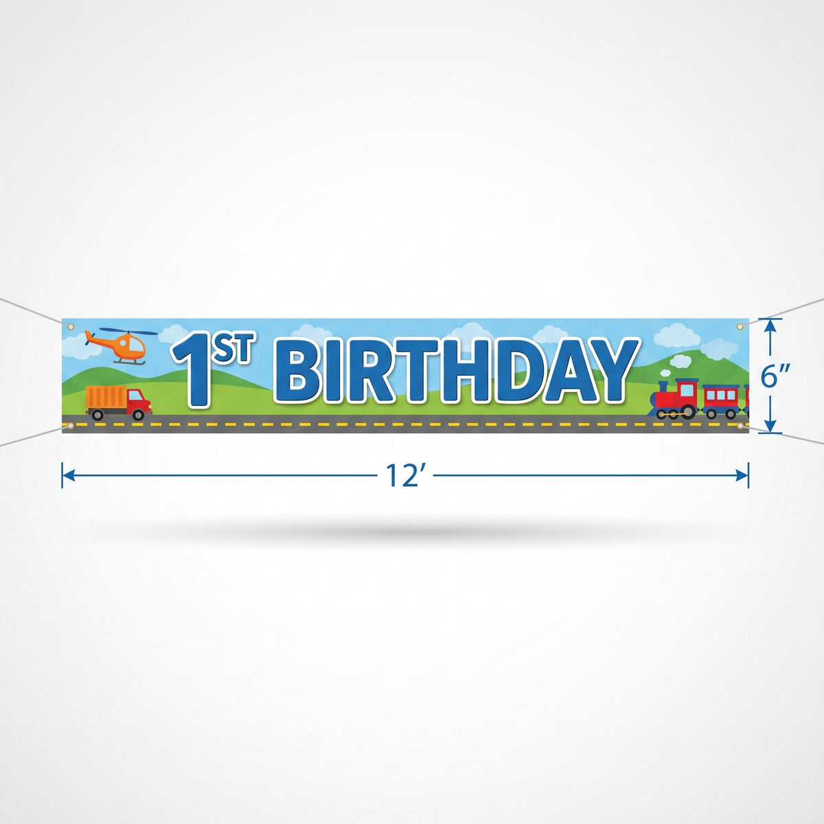 On the Road 1st Birthday Celebration Banner