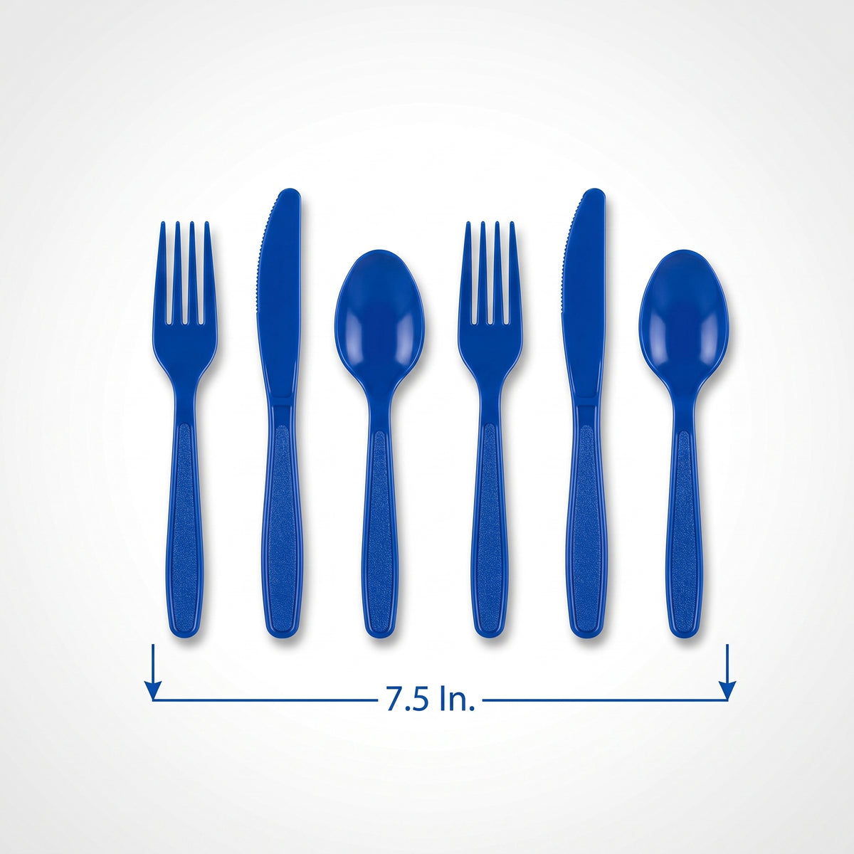 Royal Blue Assorted Plastic Cutlery Set - 7.5 in.