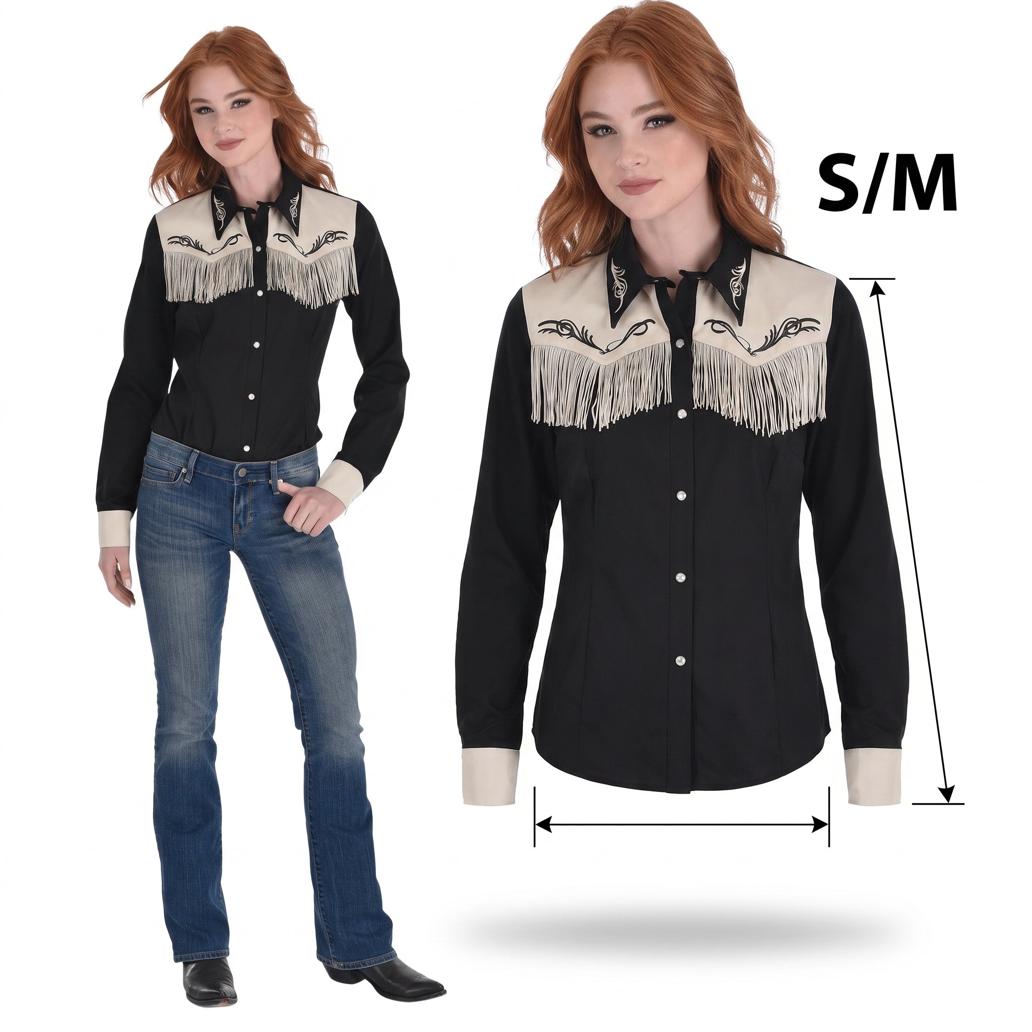 Women's Western Fringe Shirt - S/M Halloween Costume