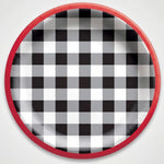 Summer BBQ Black Gingham Round Paper Plates, 6.75-Inch, 20-Count - 6.75 in.