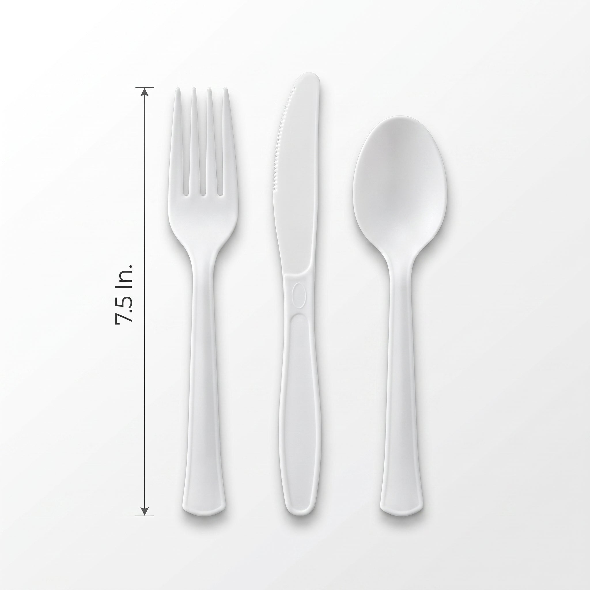 Frosty White Plastic Cutlery Assortment - 7.5 in.