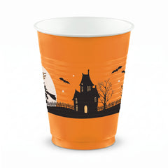 Vintage Halloween Printed Plastic Cups, 16oz, 25-Pack