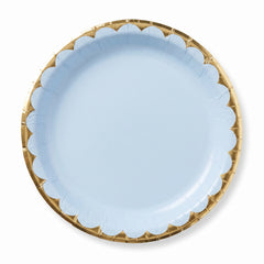 Elegant 10" Ice Blue and Gold Paper Plates