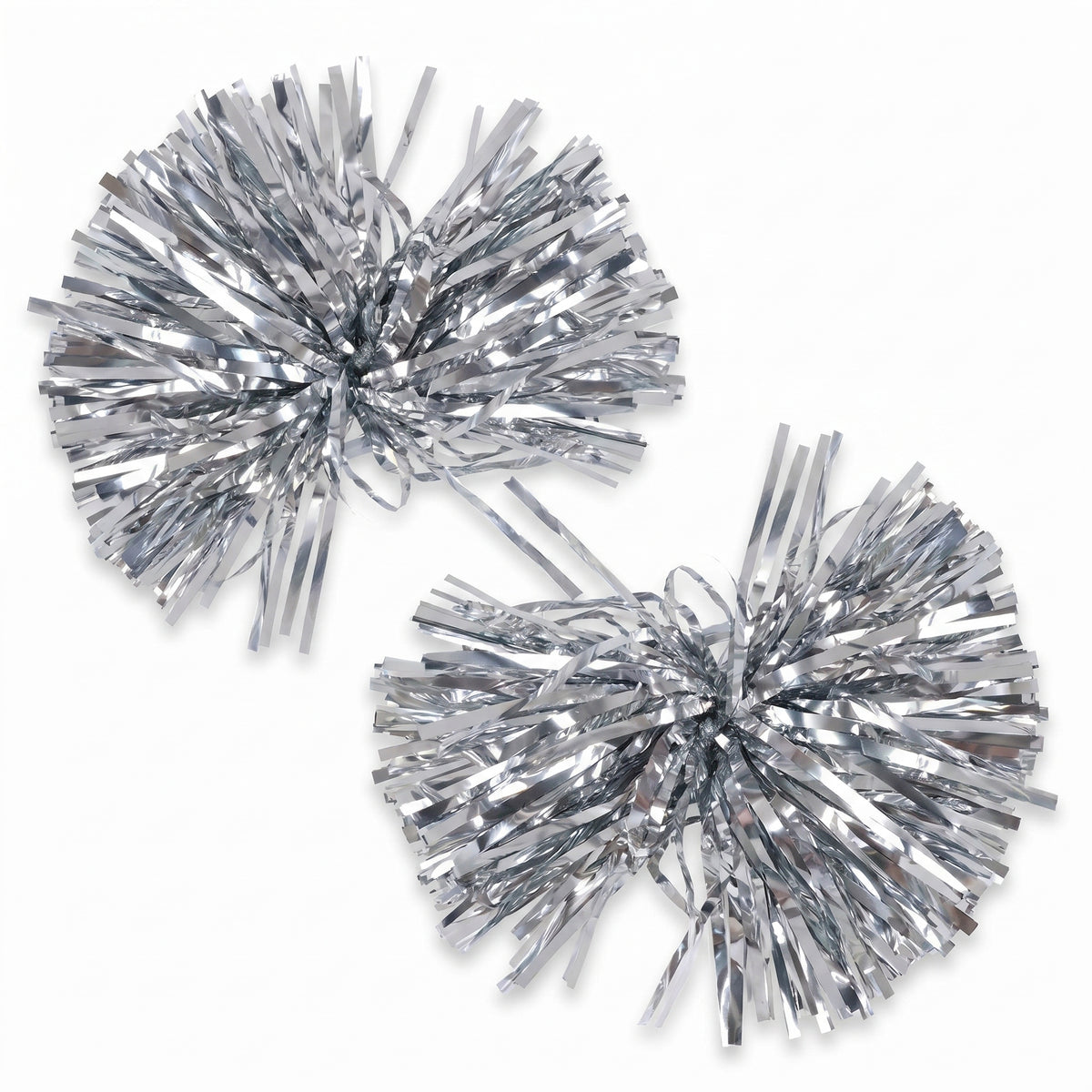 Silver Pom-Poms 2-Pack - Team Spirit Accessories