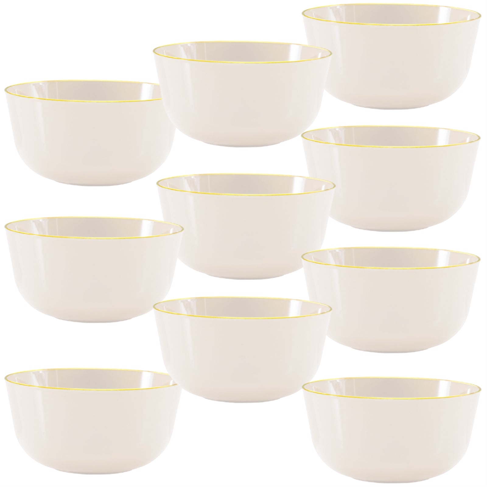 Trend Glass Look Gold Plastic Bowls | 10 Count