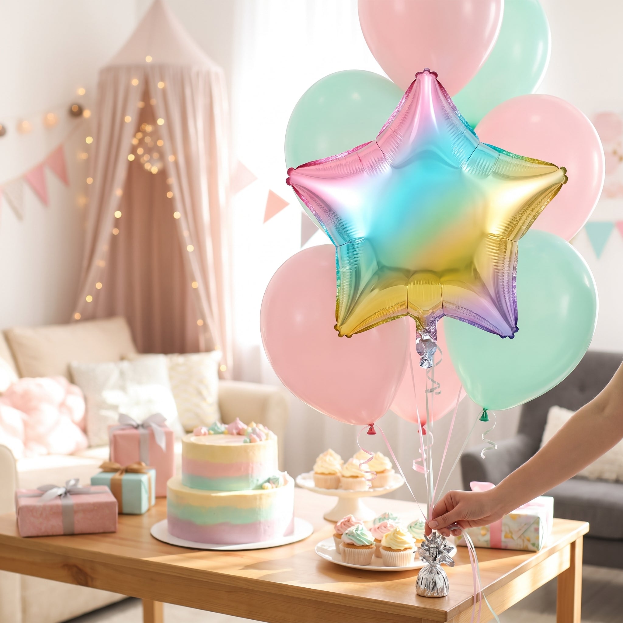Iridescent Star Mylar Balloon - 18 Inch