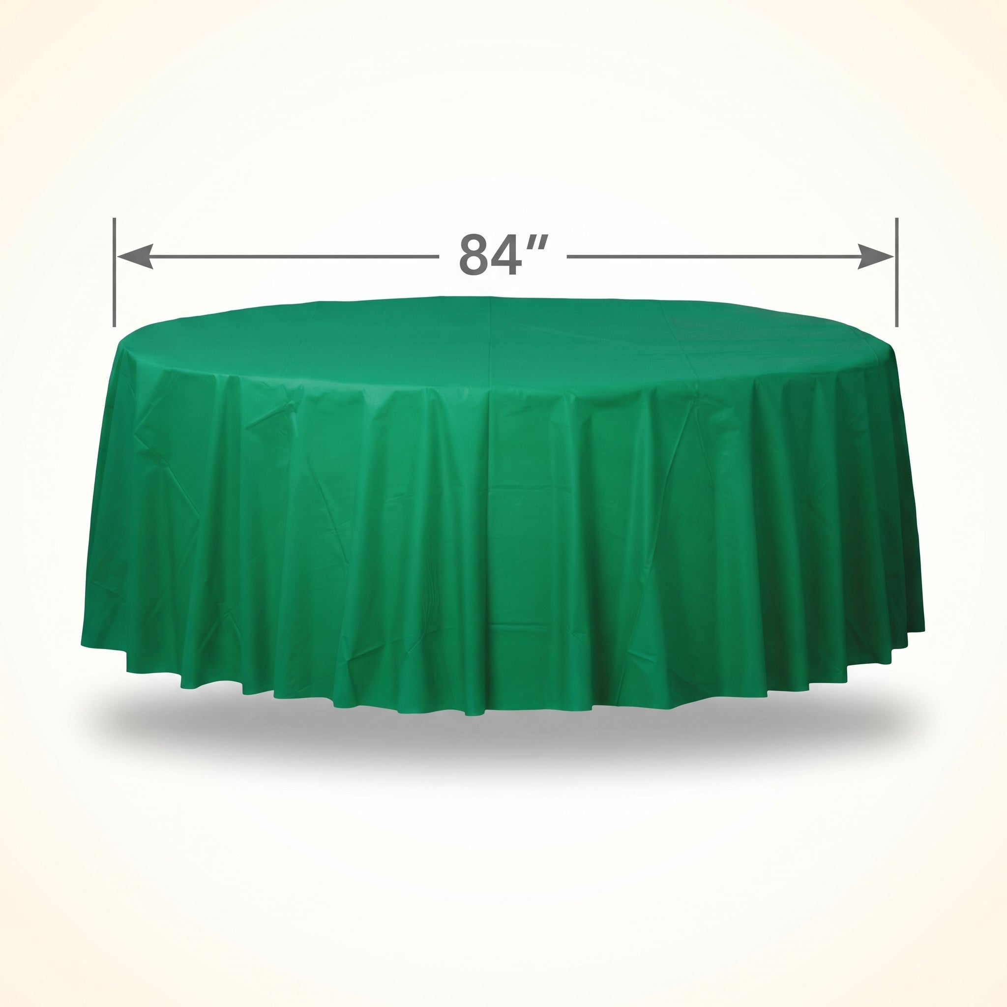 Festive Green Flannel Backed Round Table Cover - 84"