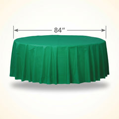 Festive Green Flannel Backed Round Table Cover - 84"