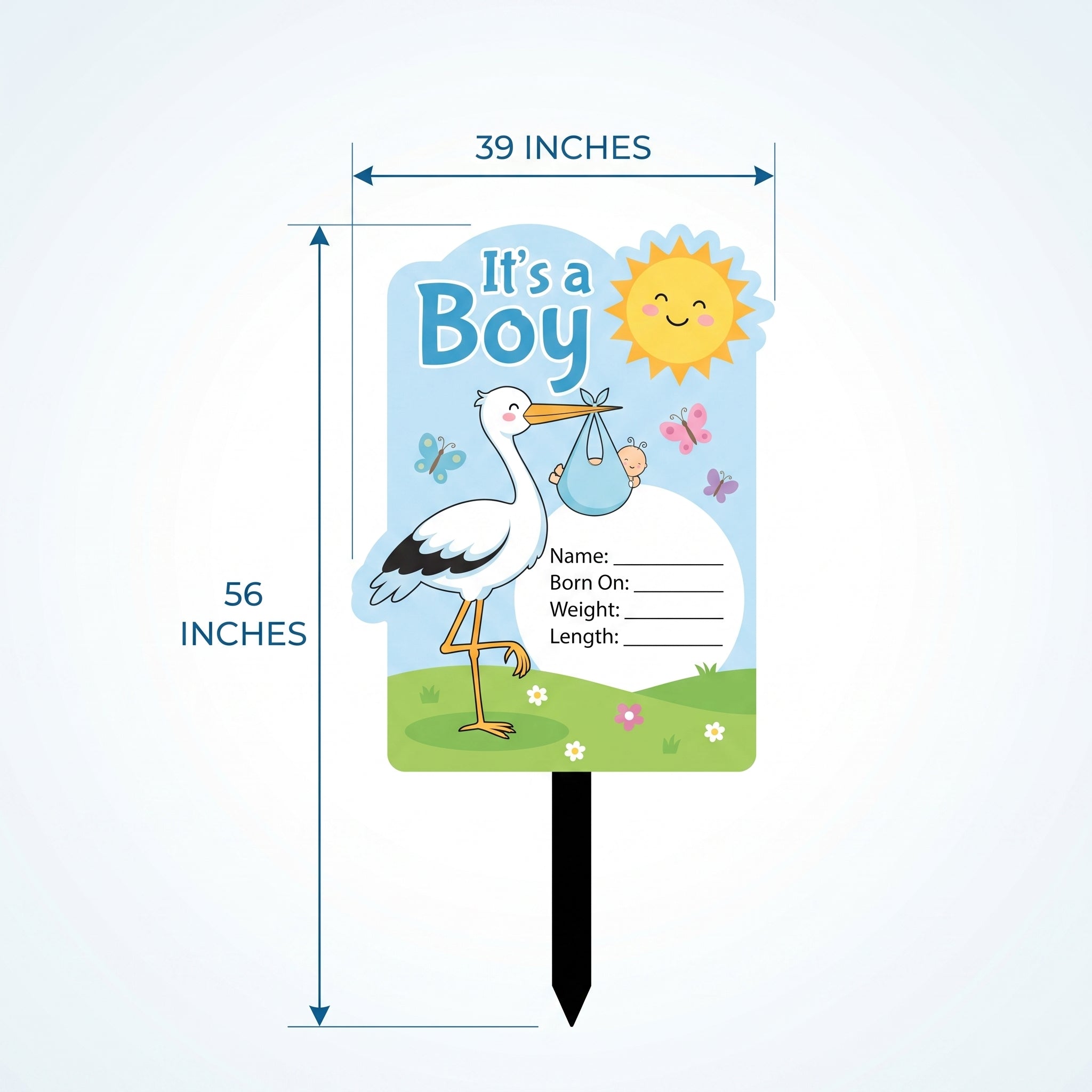 "It's a Boy" Yard Sign Decoration with Personalization, 56-Inch