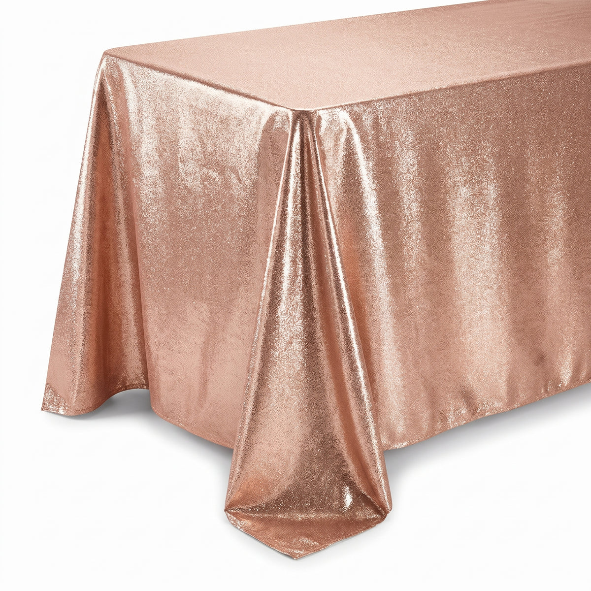Elegant Rose Gold Fabric Table Cover - 60" x 104"