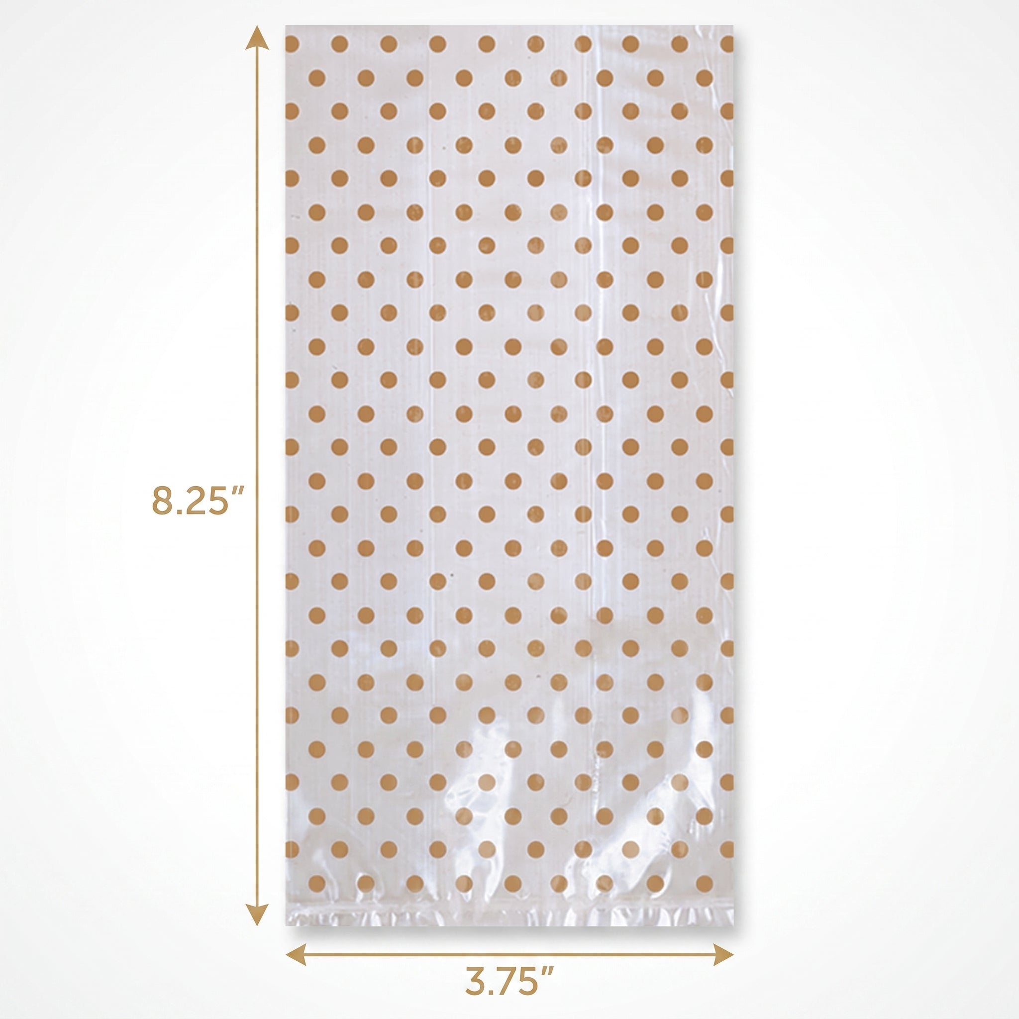 Gold Polka Dot Wedding Treat Bags with Bows - 12 Pack