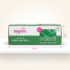Festive Green Plastic Table Cover Roll with Cutter - 54 x 126 ft