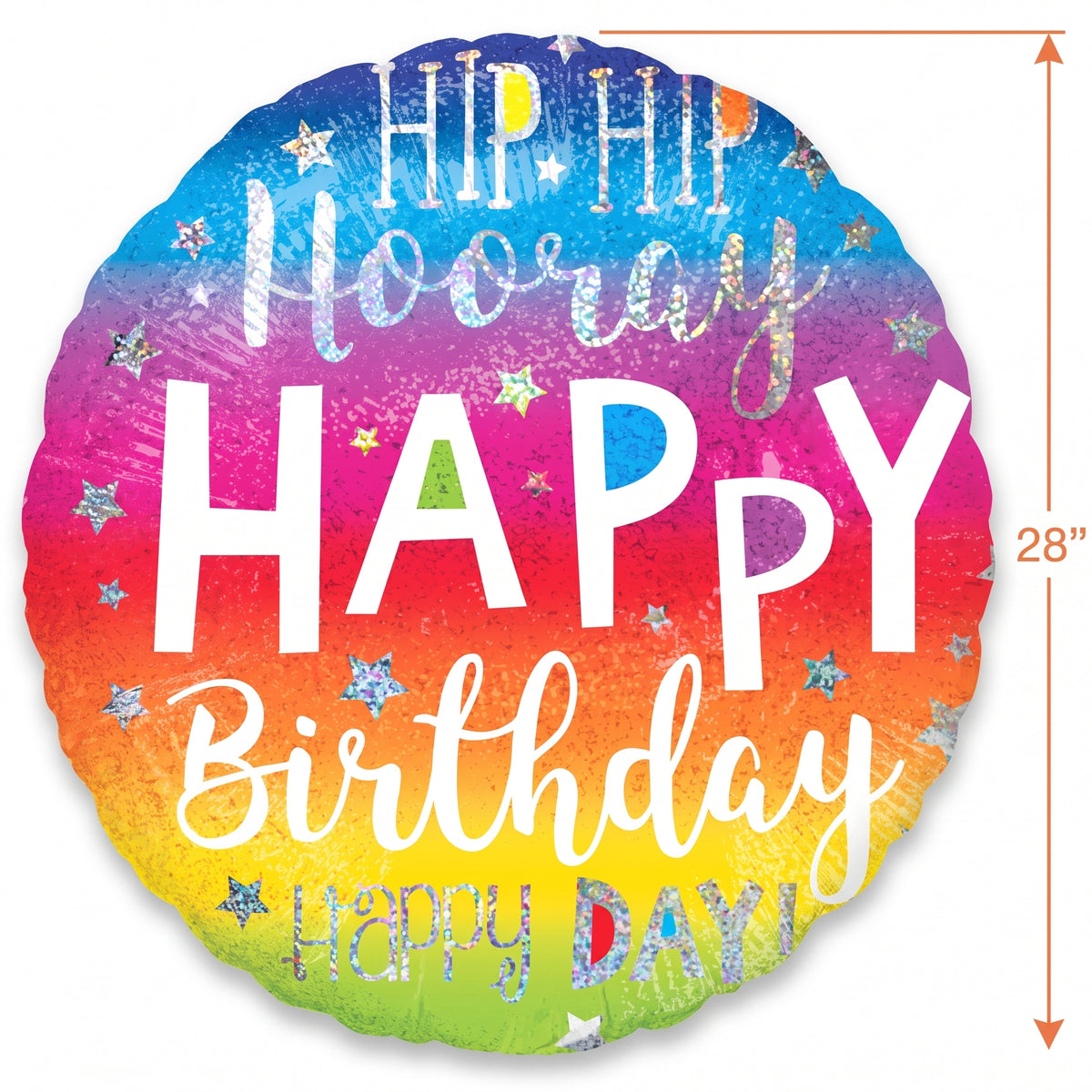 Hip Hooray Holographic Birthday Balloon