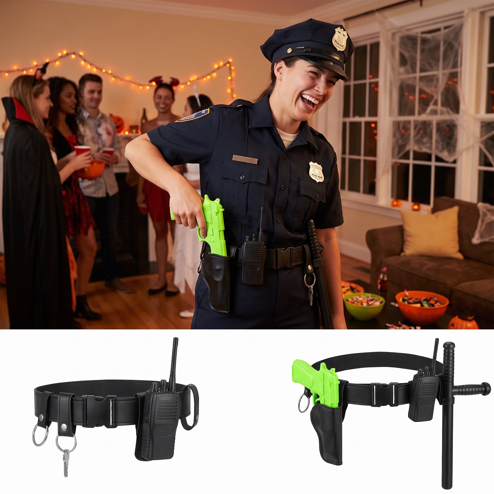 Police Officer Costume Accessory Belt Kit