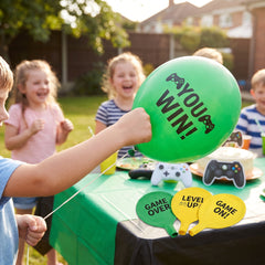 Level Up Punch Balloons - 16" Green & Yellow, 4-Pack