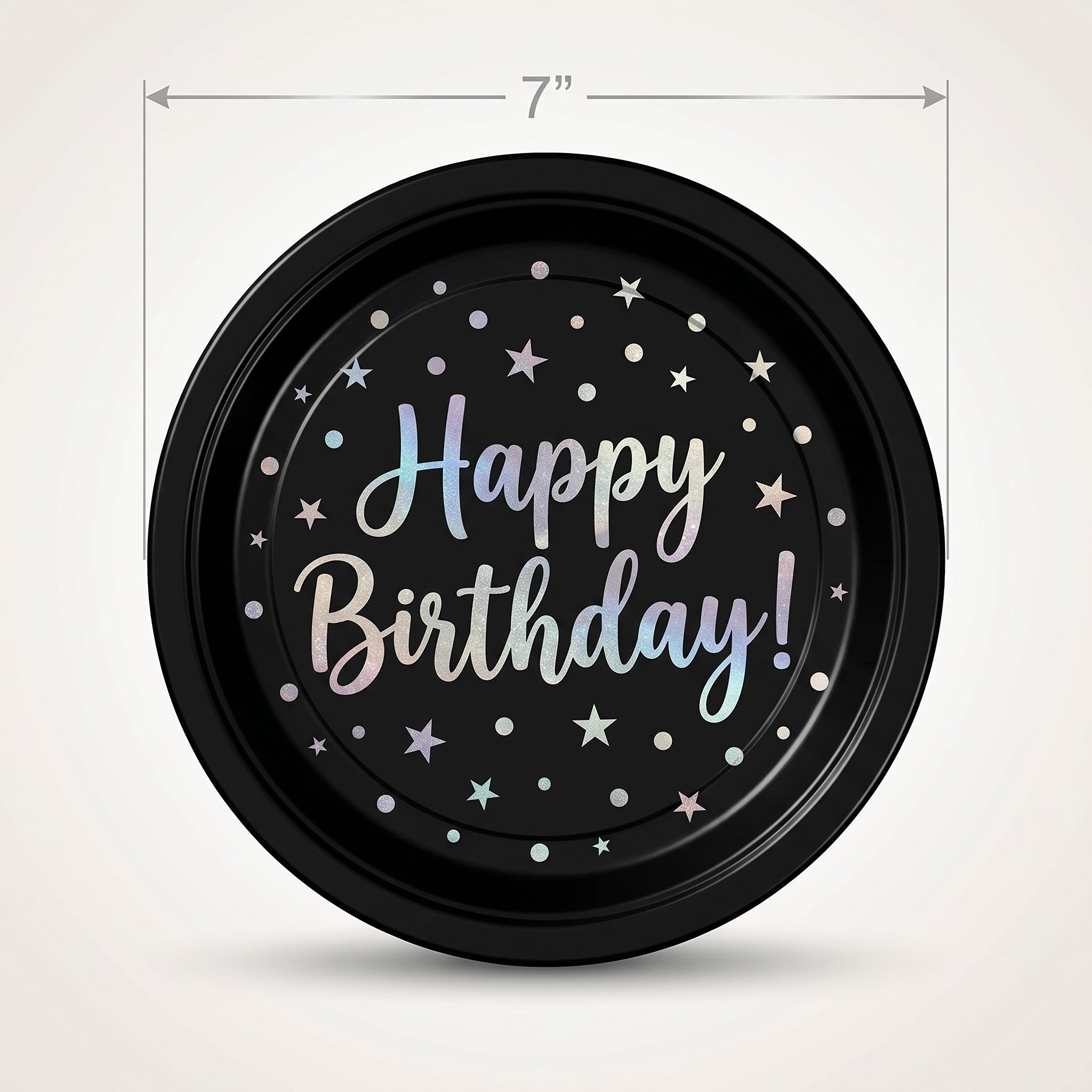 Sparkling Celebration Prismatic Birthday Dessert Plates, 7-Inch, 8-Pack