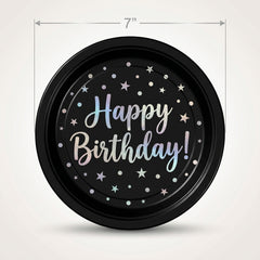 Sparkling Celebration Prismatic Birthday Dessert Plates, 7-Inch, 8-Pack