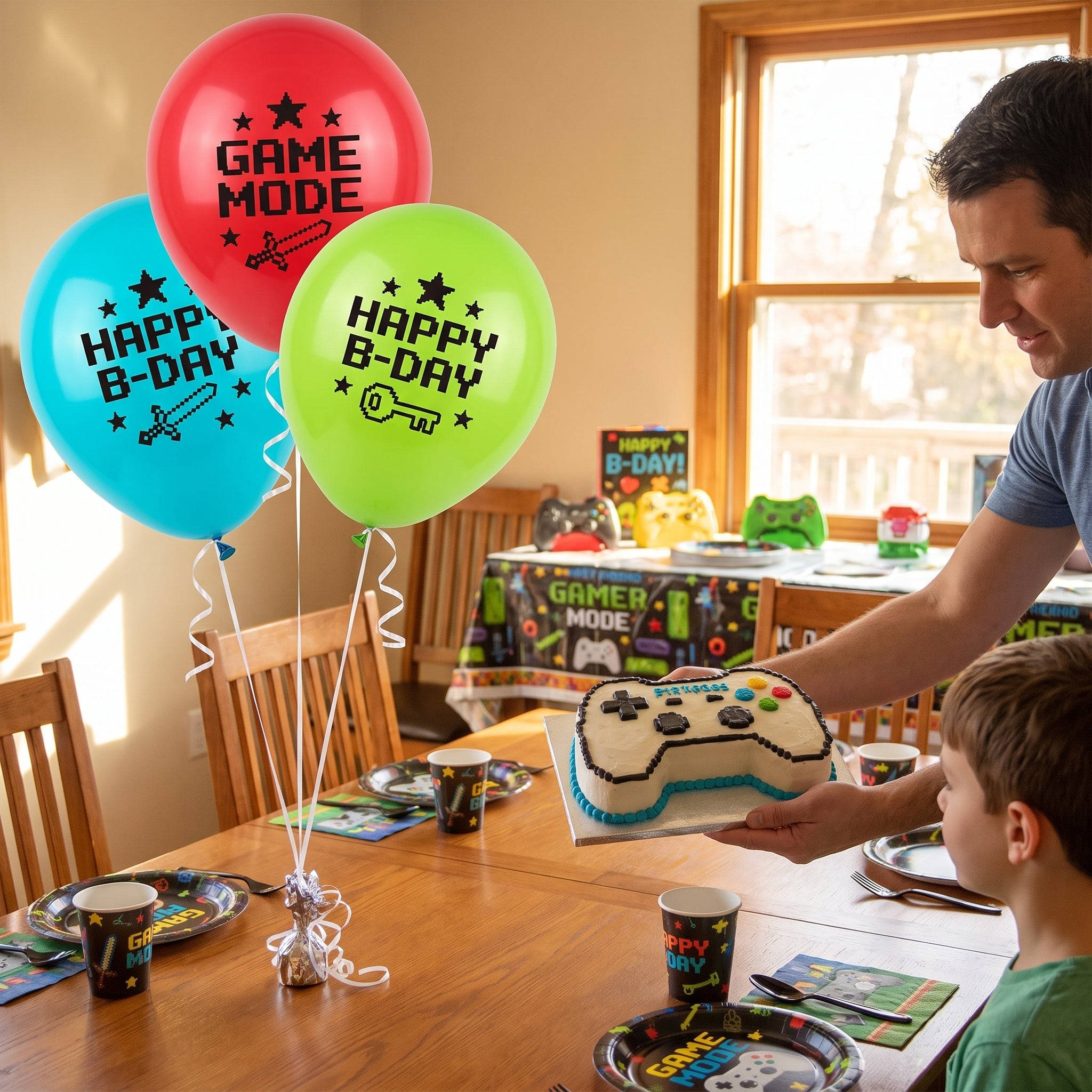 Pixel Party Latex Birthday Balloons